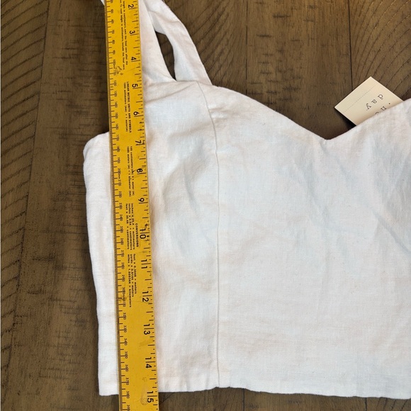 a new day White Smocked S Top corset, elastic back NWT - Picture 2 of 6
